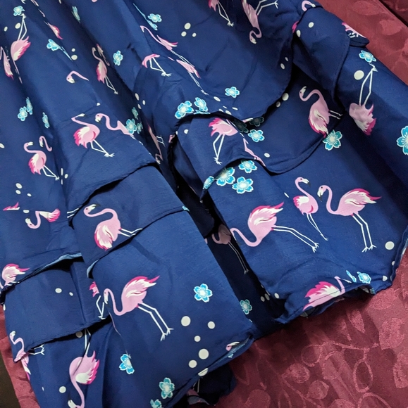 Flamingo long sleeve maxi dress navy blue - Picture 11 of 16